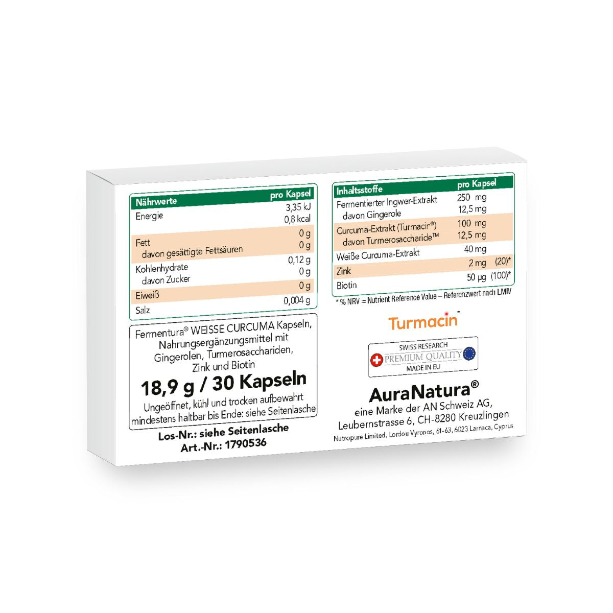 Produktbild von Fermentura® Weisse Curcuma