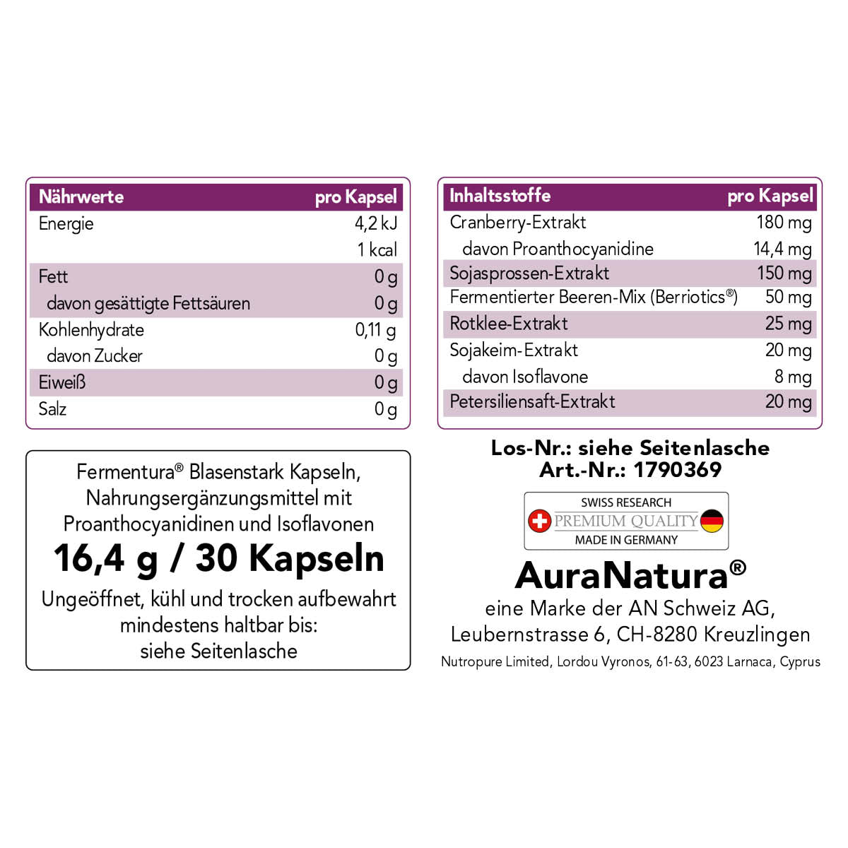 Produktbild von Fermentura® Blasenstark + GRATIS Ratgeber Blasengesundheit