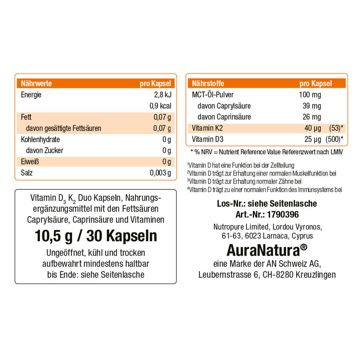 Produktbild von Vitamin D3 K2 Duo
