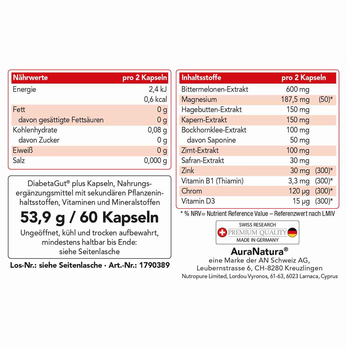 Produktbild von DiabetaGut® plus