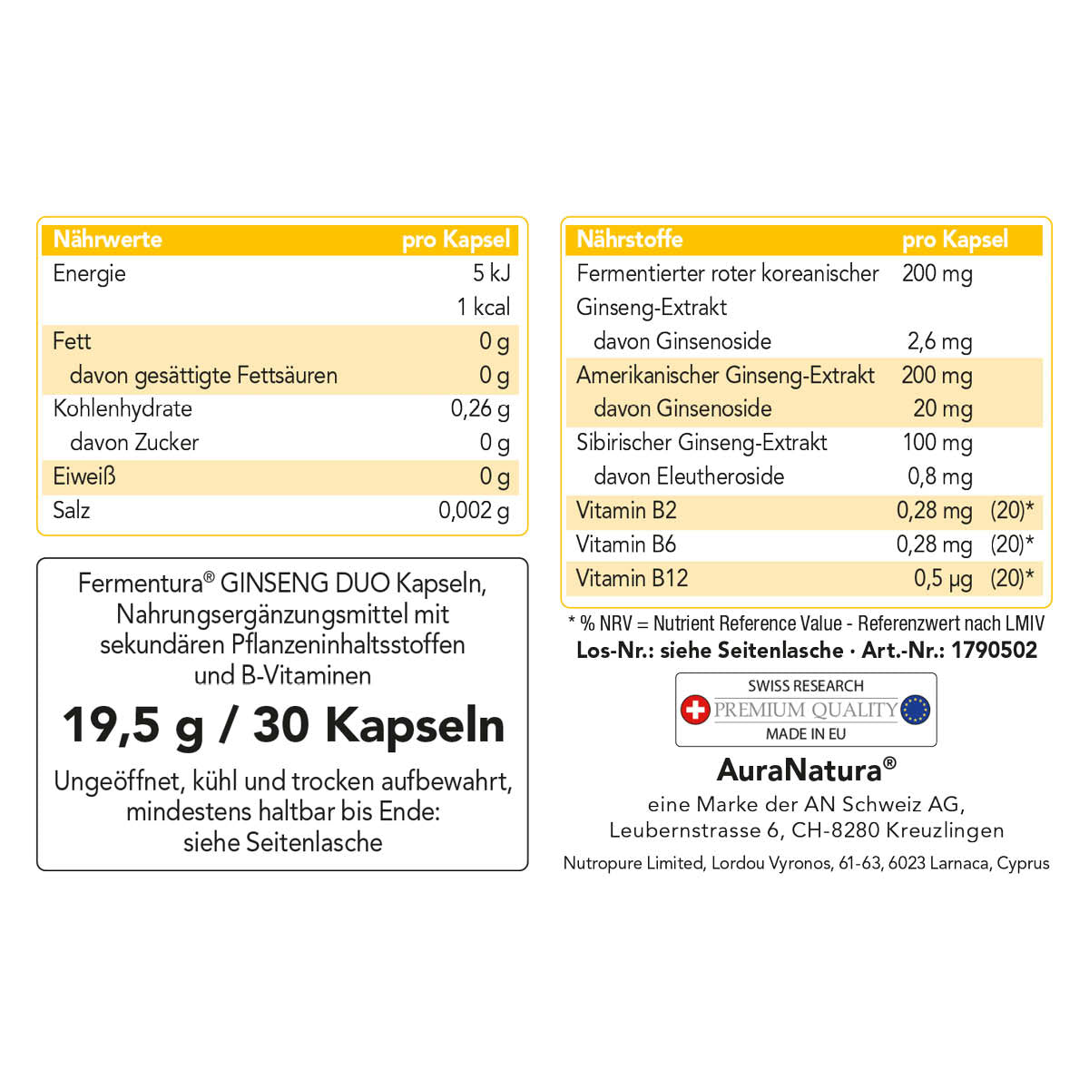 Produktbild von Fermentura® Ginseng Duo
