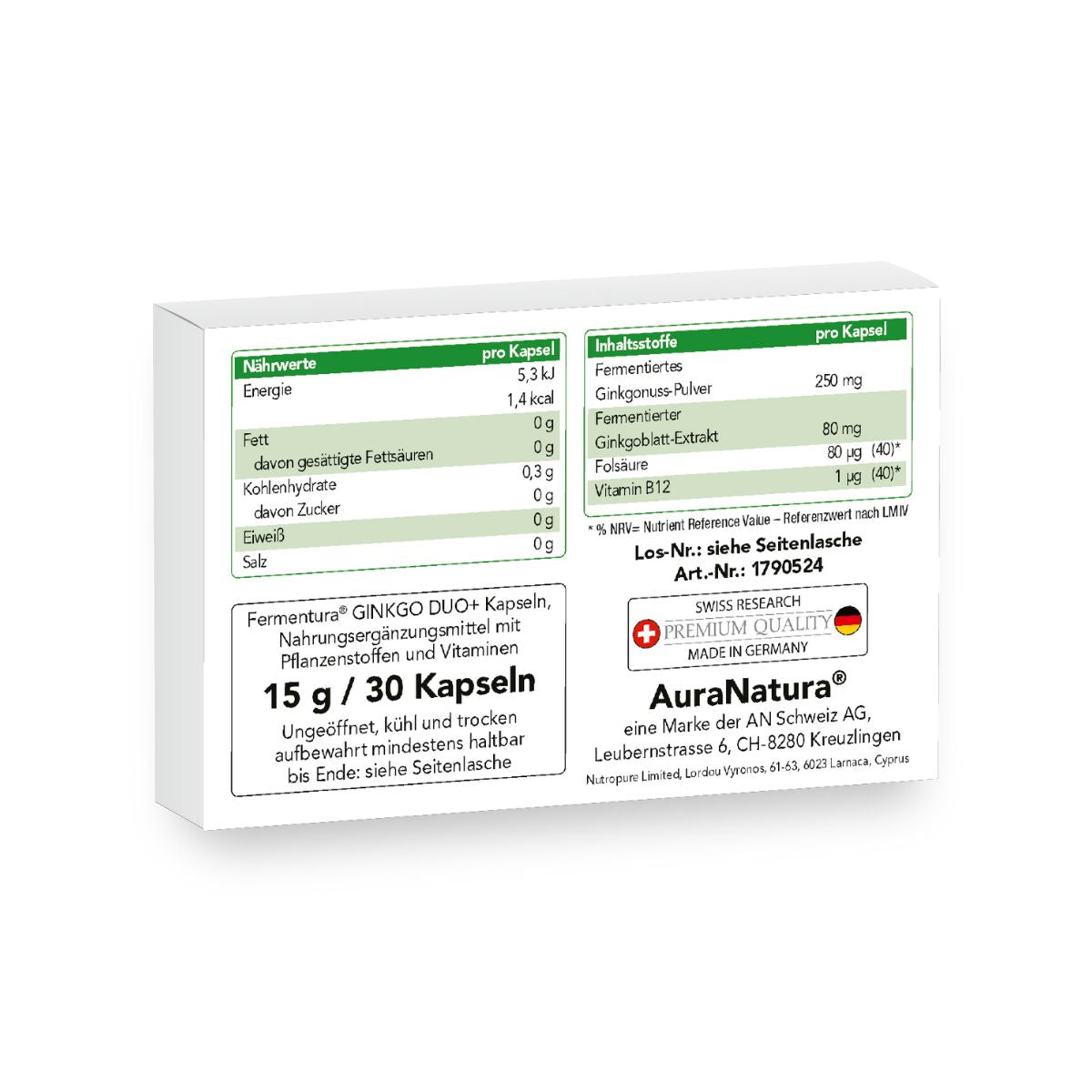 Produktbild von Fermentura® Ginkgo Duo+