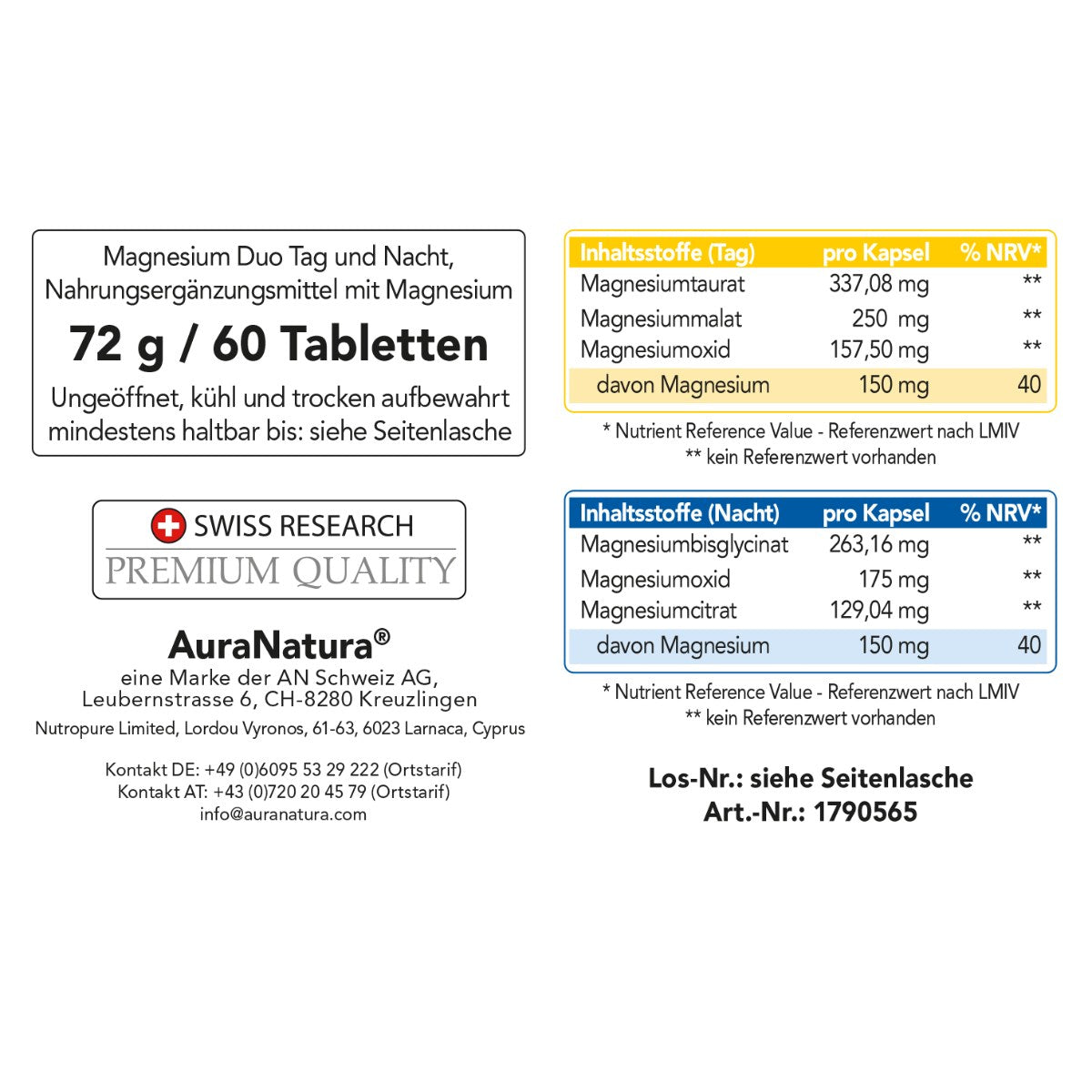 Produktbild von Magnesium Duo Tag und Nacht
