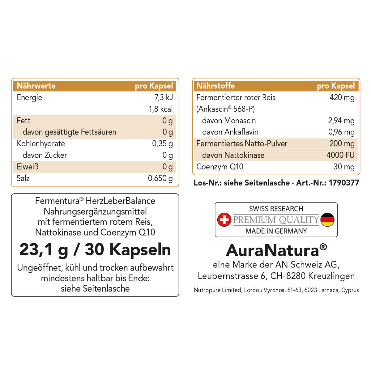 Produktbild von Fermentura® HerzLeberBalance