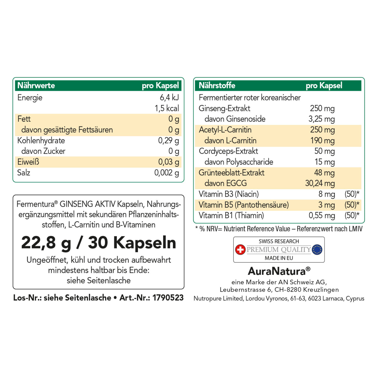 Produktbild von Fermentura® Ginseng Aktiv
