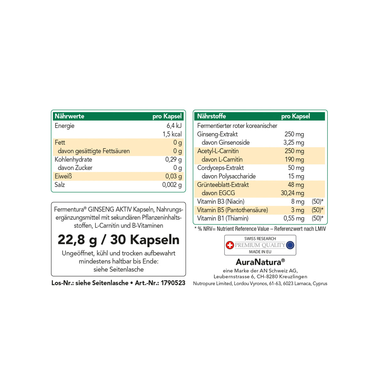 Produktbild von Fermentura® Ginseng Aktiv