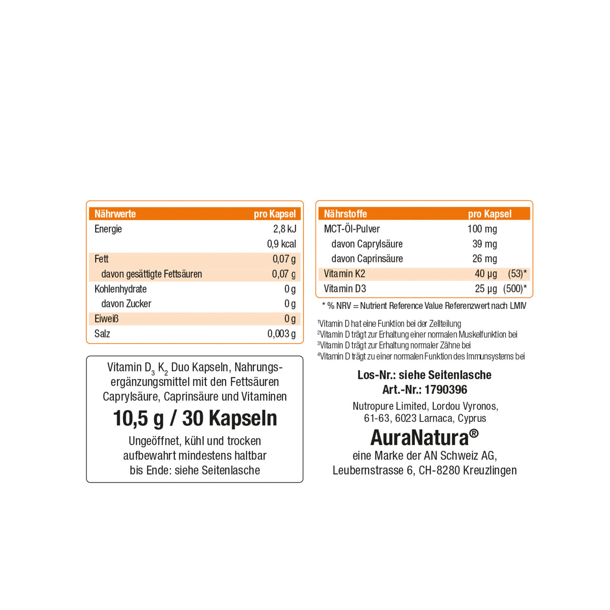 Produktbild von Vitamin D3 K2 Duo