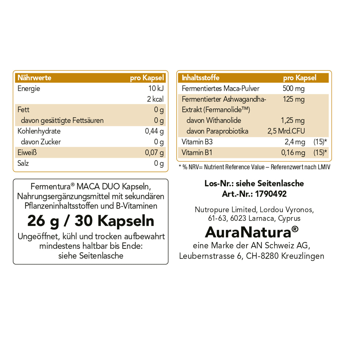 Produktbild von Fermentura® Maca Duo