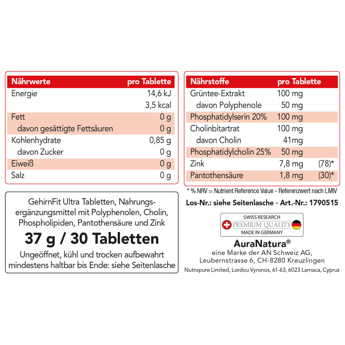 Produktbild von GehirnFit Ultra