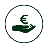Hand mit Eurozeichen darüber